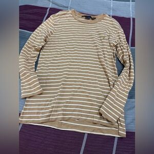 Bundle 3 for $15. Ralph Lauren Sport Tan and White Striped Top. Size Large.